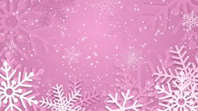 White and light pink snowflakes frame scattered across pink background with soft dots. Copy space. Loop animation. Vertical video. - Powered by Shutterstock - Get 15% off with code: PIKWIZARD15