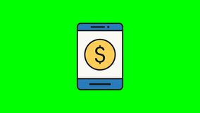Mobile payment animation showing a smartphone with a dollar symbol representing digital transactions, online finance, and modern money management - Powered by Shutterstock - Get 15% off with code: PIKWIZARD15