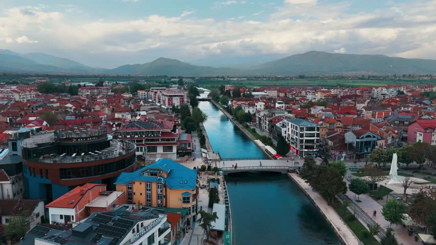Struga Town in Lake Ohrid, North Macedonia