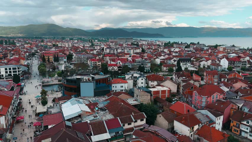 Struga Town in Lake Ohrid, North Macedonia