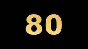 Rotating 3D Gold Number 80 Animation on transparent Background. - Powered by Shutterstock - Get 15% off with code: PIKWIZARD15