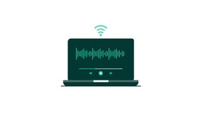 4k Wireless Podcast Streaming on Laptop Animation Video - Transparent - Powered by Shutterstock - Get 15% off with code: PIKWIZARD15