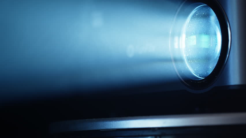 Close Up Projector View in Dust and Smoke