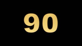 Rotating 3D Gold Number 90 Animation on transparent Background. - Powered by Shutterstock - Get 15% off with code: PIKWIZARD15