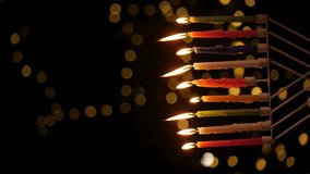 The Menorah (Hanukkah's Festival of Lights) and the Kinara (Kwanzaa's seven principles), along with the Umoja (unity) symbol. Perfect for holiday greetings, cultural celebrations, and respectful, - Powered by Shutterstock - Get 15% off with code: PIKWIZARD15