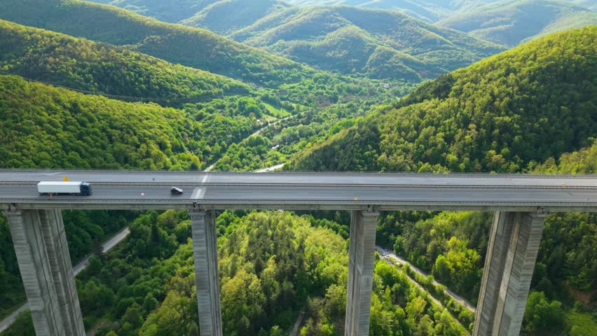 Freight Truck on Scenic Mountain Road