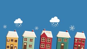 Cozy animated village scene with winter snowfall - Powered by Shutterstock - Get 15% off with code: PIKWIZARD15