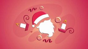Cute Santa elements glowing gently on warm red background - Powered by Shutterstock - Get 15% off with code: PIKWIZARD15