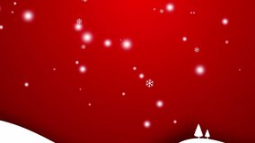 Festive Christmas background with pine tree design, snowflakes, and gentle snowfall on a gradient red backdrop. Perfect for holiday greetings, winter intros, celebrations, and seasonal overlays. - Powered by Shutterstock - Get 15% off with code: PIKWIZARD15