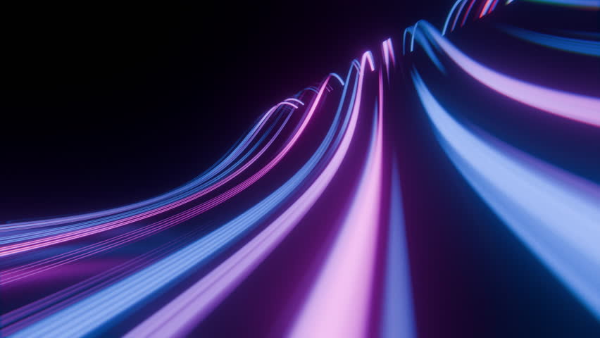 Smooth blue and pink light lines stream directly toward the camera, creating a dynamic, flowing motion effect with a modern, futuristic aesthetic.
