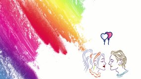  Kissing Rainbow Gradient Background Heart Balloons Animated Love Celebration Romance Passion Affection Valentine Day Concept Art  - Powered by Shutterstock - Get 15% off with code: PIKWIZARD15