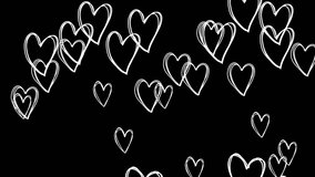 Hand Drawn Animated Floating Hearts Overlay – White Doodle Heart Rain, Transparent Background, Perfect for Valentine’s Day and Romantic Projects - Powered by Shutterstock - Get 15% off with code: PIKWIZARD15