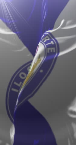 Flag of Iloilo Province, Philippines. Loop. 4K Vertical