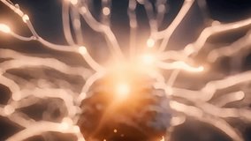 3D futuristic brain with golden neural connections, illustrating neuroscience, cyber medical technology, and digital brain science concepts. - Powered by Shutterstock - Get 15% off with code: PIKWIZARD15