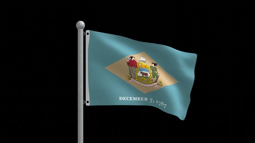 Seamless Animated Flag of Delaware State 4K