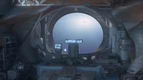 Spaceship Cockpit Interior with View of Earth and Stars Through Window - Sci-Fi Space Travel  Seamless Loop - Powered by Shutterstock - Get 15% off with code: PIKWIZARD15