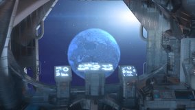 Spaceship Cockpit Interior with View of Earth and Stars Through Window - Sci-Fi Space Travel  Seamless Loop - Powered by Shutterstock - Get 15% off with code: PIKWIZARD15