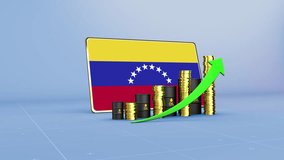 Venezuela Flag Economy Declining with Falling Oil Prices and Downward Trending Arrow - Powered by Shutterstock - Get 15% off with code: PIKWIZARD15