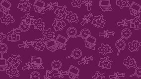 A seamless pattern featuring school and education icons on a purple background, perfect for educational materials and designs. - Powered by Shutterstock - Get 15% off with code: PIKWIZARD15