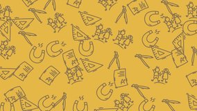 A playful back-to-school themed doodle pattern featuring school supplies and educational elements. Perfect for backgrounds, textiles, and creative projects. - Powered by Shutterstock - Get 15% off with code: PIKWIZARD15