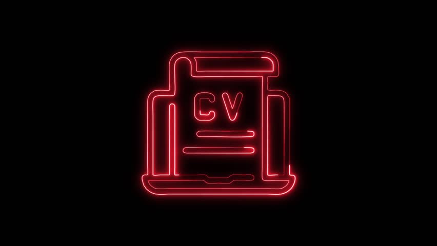 Curriculum Vitae Icon Animation with Glowing Lines