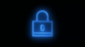 A vibrant blue neon padlock glows against a stark black backdrop, symbolizing security and protection in digital spaces. - Powered by Shutterstock - Get 15% off with code: PIKWIZARD15