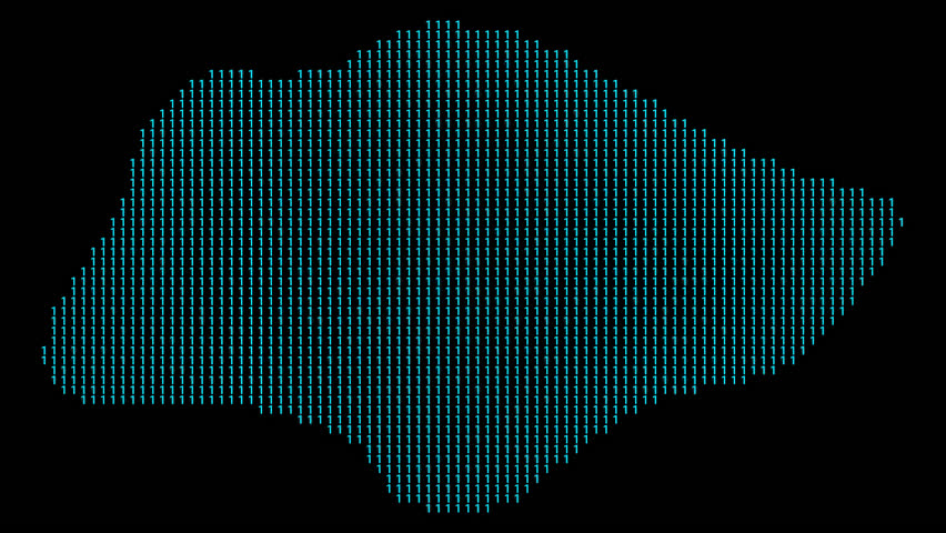 Singapore binary code map animation with illuminated borders and data streams on a transparent background. - Powered by Shutterstock - Get 15% off with code: PIKWIZARD15