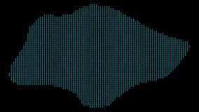 Singapore binary code map animation with illuminated borders and data streams on a transparent background. - Powered by Shutterstock - Get 15% off with code: PIKWIZARD15