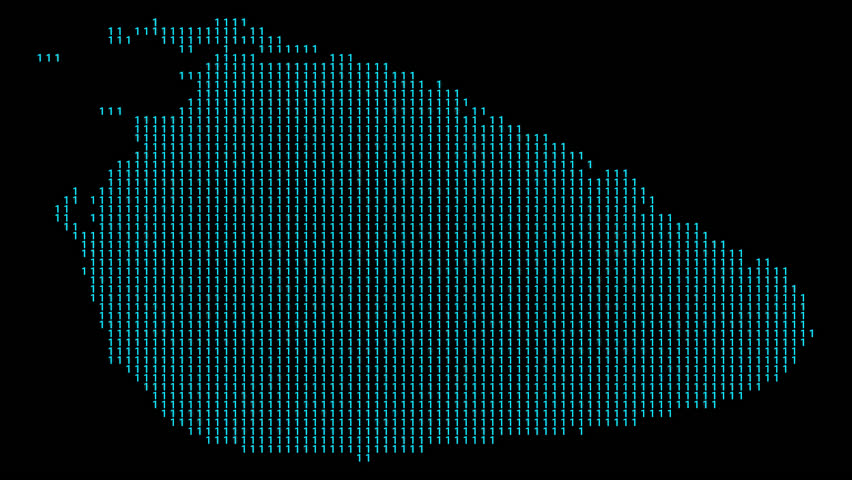 Sri Lanka binary code map animation with illuminated borders and data streams on a transparent background. - Powered by Shutterstock - Get 15% off with code: PIKWIZARD15
