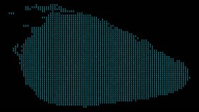 Sri Lanka binary code map animation with illuminated borders and data streams on a transparent background. - Powered by Shutterstock - Get 15% off with code: PIKWIZARD15