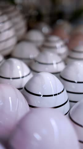 Easter sale. shopping of Easter decorations and gifts for home in the shop. Easter eggs on displays in a store.Catholic Easter