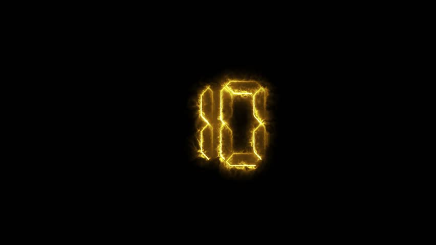 Neon fire 10 seconds countdown timer animation isolated on black background - Powered by Shutterstock - Get 15% off with code: PIKWIZARD15