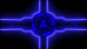 AI-Enhanced for Future user icon. Futuristic AI-Powered Circuitry and Microprocessors. AI-related creations, for  on black back ground. Animation data processing over black background - Powered by Shutterstock - Get 15% off with code: PIKWIZARD15