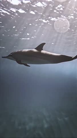 Dolphin in Mid-Jump Against Bright Sky
