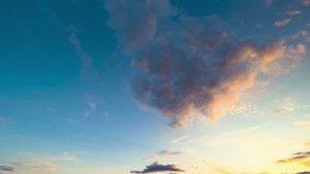 Evening glow ambiance, Calm twilight scene with vibrant pink clouds and deep blue sky, Peaceful sunset with glowing pink clouds drifting above tranquil horizon under golden light - Powered by Shutterstock - Get 15% off with code: PIKWIZARD15