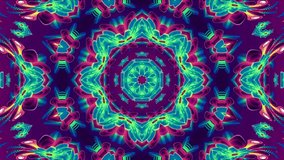 Digital Colorful Electric Mandala Floral Bloom Geometric Kaleidoscope Loop Background - Powered by Shutterstock - Get 15% off with code: PIKWIZARD15