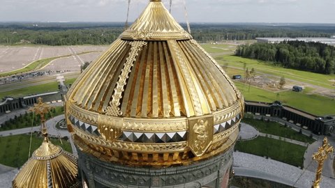Aerial Drone Shot of Armed Forces Memorial in Kubinka