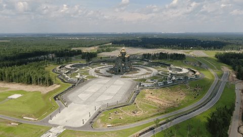Drone Approaching Cathedral Wide Landscape View