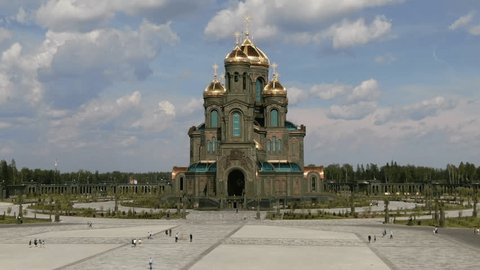Forward Drone Pass Slight Rotation around Cathedral