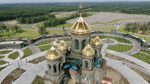 Aerial Drone View of Russian Armed Forces Cathedral in Kubinka