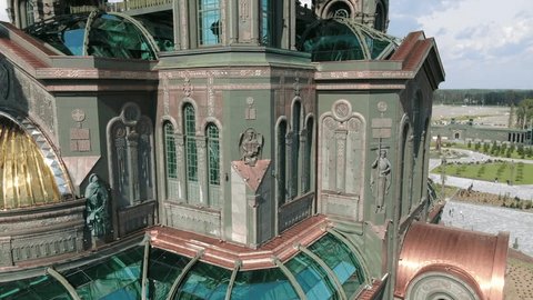 Aerial Drone View of Russian Armed Forces Cathedral in Kubinka