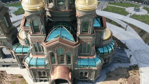 Aerial View of the Main Cathedral of the Russian Armed Forces in Kubinka