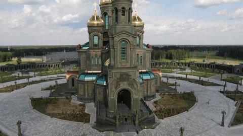 Drone Descent Over Russian Armed Forces Cathedral in Kubinka