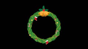 Festive green Christmas wreath with tiny decorations. Perfect for holiday greeting cards, social media posts, and home decor. - Powered by Shutterstock - Get 15% off with code: PIKWIZARD15