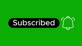 Animated Light mode subscribe button with notification bell, green background, clean UI design, social media motion element. - Powered by Shutterstock - Get 15% off with code: PIKWIZARD15
