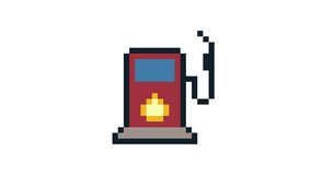 8-bit pixel art gas station cion. looped animation 4k 30fps - Powered by Shutterstock - Get 15% off with code: PIKWIZARD15