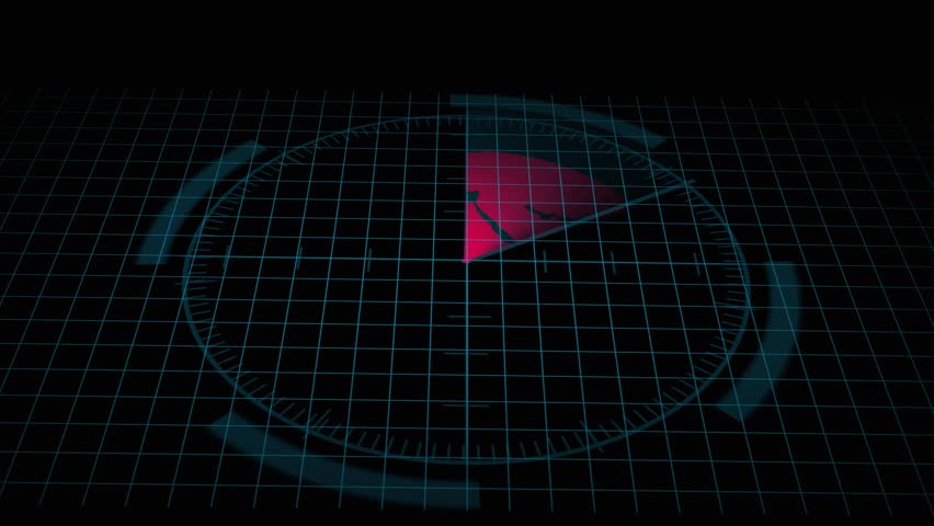 Animated blue radar display with red target and moving scanning beam visualizes high-tech monitoring systems. Close-up of a Futuristic Blue Radar Scope with Red Target and Scanning Beam screen. - Powered by Shutterstock - Get 15% off with code: PIKWIZARD15