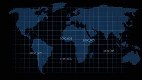 World map overlay represents global financial progress, data visualization, and business growth. Glowing Blue Bar Chart Overlaying Dotted World Map with Financial Data graph growth. - Powered by Shutterstock - Get 15% off with code: PIKWIZARD15