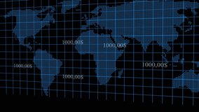 Animated blue bars on world map visualize international finance, data analysis, and economic performance metrics. Digital Blue Bar Graph and World Map with Financial Data Overlay finance chart. - Powered by Shutterstock - Get 15% off with code: PIKWIZARD15