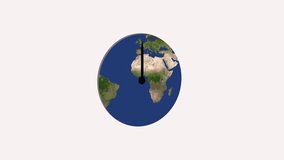 Dynamic Earth as clock face with time markers conveys worldwide time management, schedules, and international tracking. Earth as Clock Face with Continents and Time Markers on White Background planet. - Powered by Shutterstock - Get 15% off with code: PIKWIZARD15